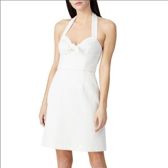 Trina Turk Manti Halter Dress Size 8 White Textured NEW $168 - Picture 2 of 11